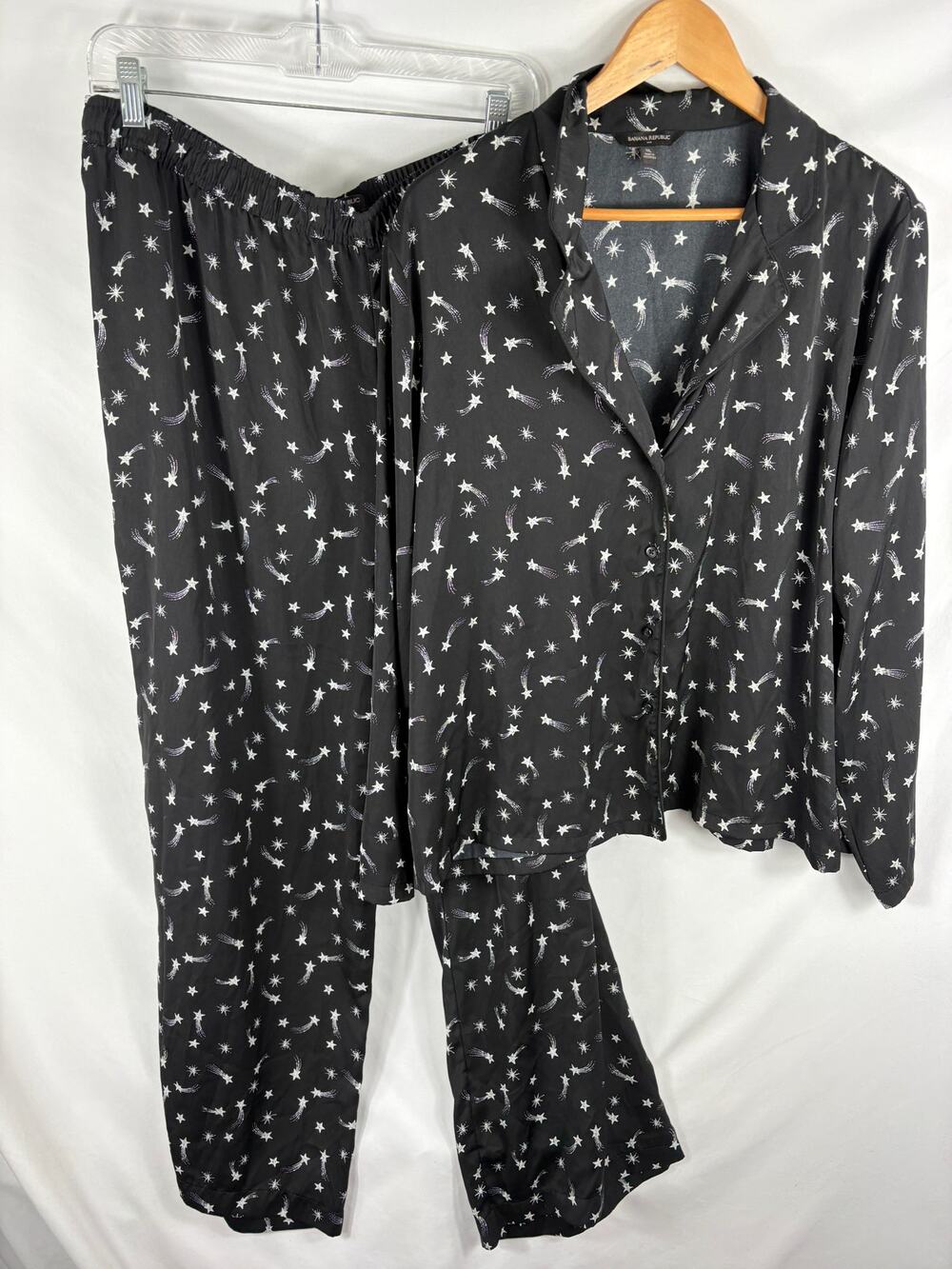 Banana Republic Shooting Star Print Satin PJ Set Size XL